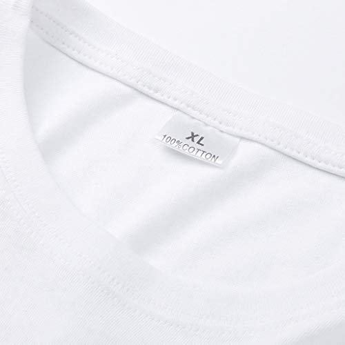 TUDUZ Camisas Mujer Manga Larga Blusas Impresión Tops Cuello Redondo Camisetas (Blanco .c, XL)