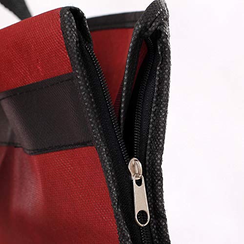 TUKA Transpirable Bolsa de Ropa, Aprox. 149 cm, con Cremallera de Calidad. para Vestidos de Fiesta, Trajes, Abrigos, 2 Bolsillos para Accesorios - Rojo Oscuro, TKB1007 Darkred