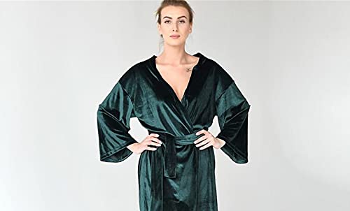 Túnica de terciopelo para novia, kimono verde, elegante para dama de honor, con boho, corto