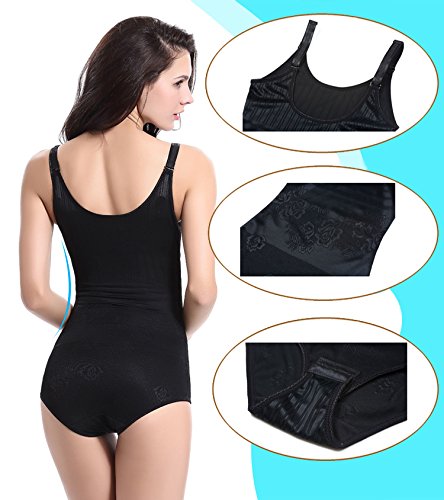 Tuopuda Body Faja Reductora Mujer Abdomen con Gancho,cómodo y Ligero Corsé Faja para presumir de Buena Figura sin Costuras (XL (Waist 23.8-28.9 Inch), Negro)