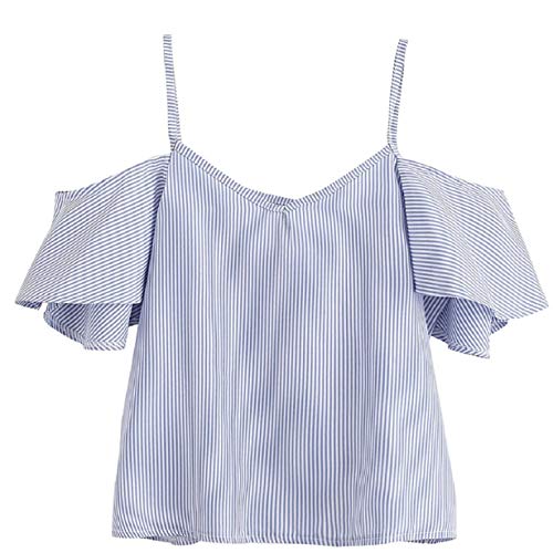 Tuopuda Crop Tops Mujer Verano Camisetas sin Mangas Halter Top Chaleco Camiseta (ES 42=Busto 98cm（Talla L）, D)