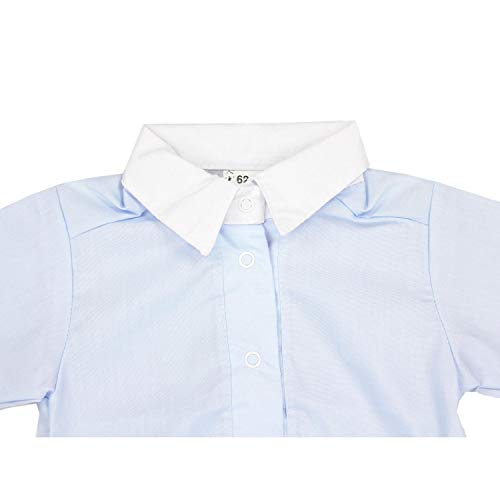 TupTam Body Camisa para Bebés con Cuello de Manga Larga, Azul, 74