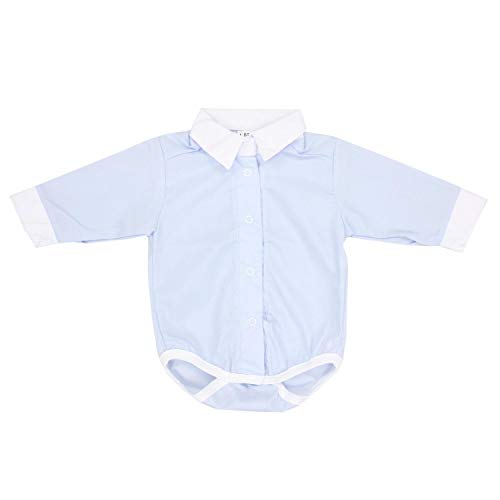 TupTam Body Camisa para Bebés con Cuello de Manga Larga, Azul, 74