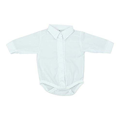 TupTam Body Camisa para Bebés con Cuello de Manga Larga, Blanco, 68