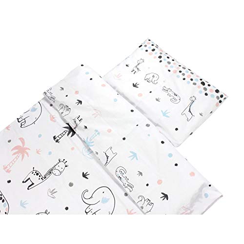 TupTam Juego de Ropa de Cama Infantil de 2 Elementos, Safari Pink/Blue, 135x100 cm
