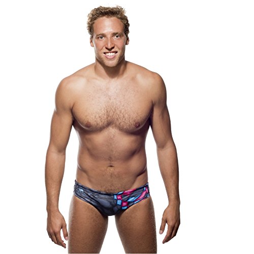 Turbo - Bañador Crystal Gris/Negro Slip de Waterpolo Competicion Natación y Triatlón (3XL)