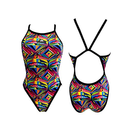 Turbo - Bañador Mujer ETNO COOL Tira Estrecha doble capa (Revolution) (XL)