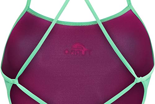 Turbo - Bañador Sinchro SINCRO Profesional Señora, Traje de Baño de Natacion Entrenamiento Competicion, Tira Estrecha Doble Capa (S)