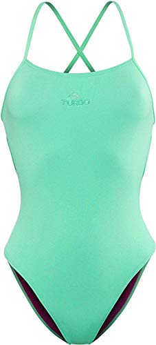 Turbo - Bañador Sinchro SINCRO Profesional Señora, Traje de Baño de Natacion Entrenamiento Competicion, Tira Estrecha Doble Capa (S)