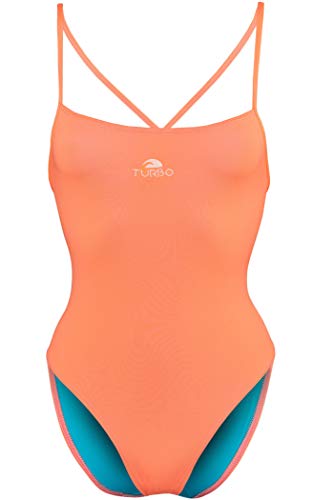 Turbo - Bañador Sinchro SINCRO Profesional Señora, Traje de Baño de Natacion Entrenamiento Competicion, Tira Estrecha Doble Capa (S/30) (M/32)