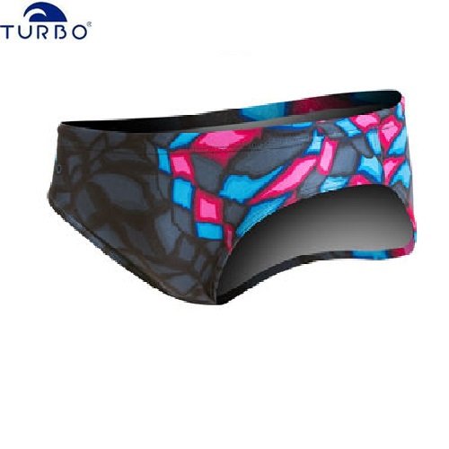 Turbo - Bañador Swimming Crystal Gris/Negro Slip de Competicion Natación y Triatlon (3XL/42)