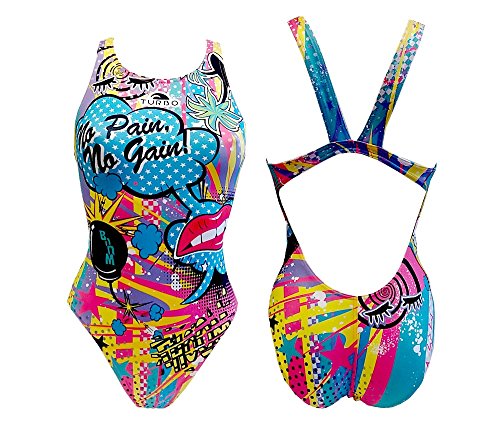 Turbo Power Crazy Comic Bragas de Bikini, Bleu Clair, XXXX-Large para Mujer