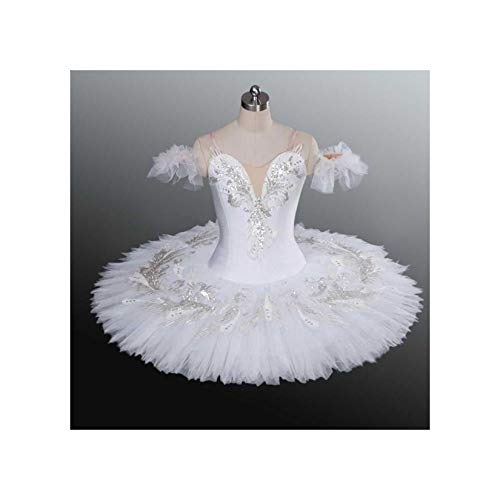 Tutu Profesional de Ballet para niños/niños/Adultos/Mujeres, Trajes de Baile de Fiesta de Bailarina, tutú de Ballet de Swan Lago Blanco para Trajes de Rendimiento,160cm