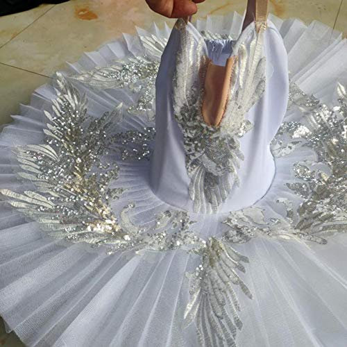 Tutu Profesional de Ballet para niños/niños/Adultos/Mujeres, Trajes de Baile de Fiesta de Bailarina, tutú de Ballet de Swan Lago Blanco para Trajes de Rendimiento,160cm