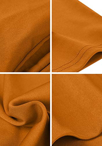 TYQQU Vestido de cóctel elegante para mujer, línea A, cuello en V, manga media con bolsillo, talla grande cobre XL