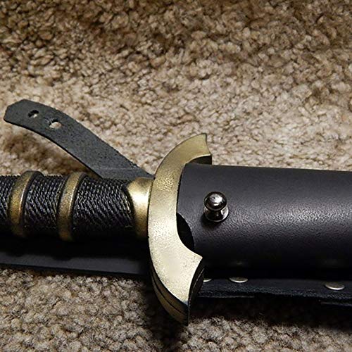 TZH Cinturón De Vaina De Espada De Cuero Medieval para Cosplay, Cinturón De Cintura De Hombro De Espada Vikinga, Soporte De Rana De Espada Corta De Asesino Unisex,Negro