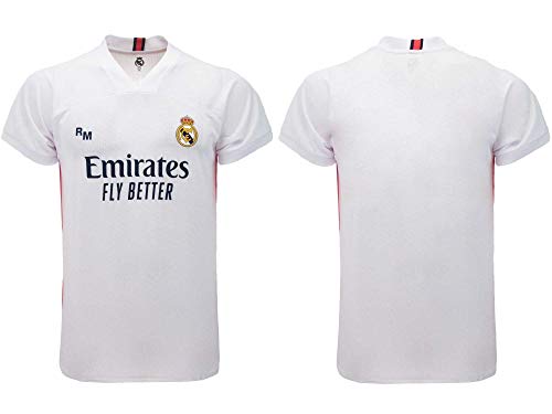 Ufficiale Camiseta de fútbol RM 2020/2021 – Blanca – Tallas de niño y adulto, blanco, 12