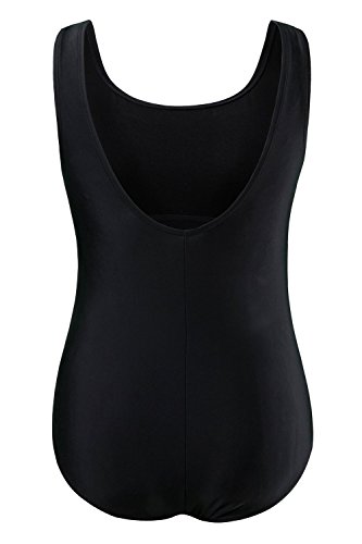 Ulla Popken Badeanzug, Piping baño, Negro (Schwarz 10), 0 para Mujer