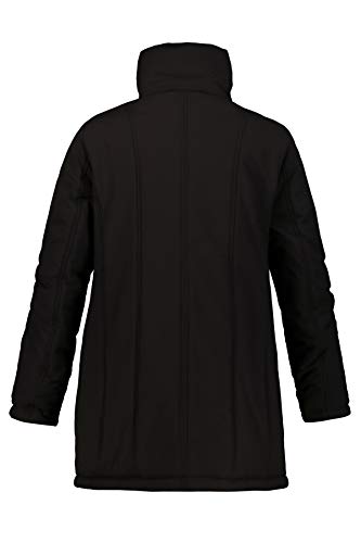 Ulla Popken Basic-Shirt, Knopfleiste, Regular, Rundhalsausschnitt Abrigo, Negro (Schwarz 10), 58 (Talla del Fabricante: 58+) para Mujer