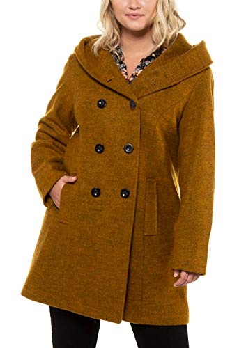Ulla Popken Ihsamara Dr2 Abrigo, Amarillo (Gelb 62), 58 (Talla del Fabricante: 58+) para Mujer