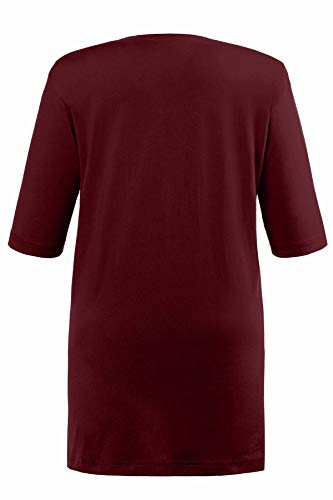 Ulla Popken Rundhals, Camiseta para Mujer, Rojo (Rot 51), 44