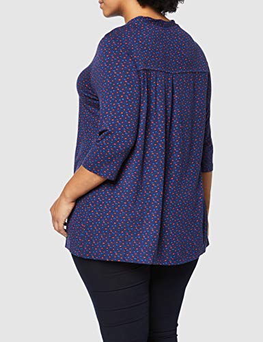 Ulla Popken Shirt V-Ausschnitt Bedruckt Mit Falte, A-Line, Große Größen Camiseta, Morado (Helllflieder 86), 56 (Talla del Fabricante: 54+) para Mujer