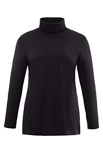Ulla Popken Shirtrolli Basic Camiseta Cuello Alto, Negro (Schwarz 10), 48 para Mujer