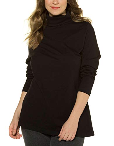 Ulla Popken Shirtrolli Basic Camiseta Cuello Alto, Negro (Schwarz 10), 48 para Mujer