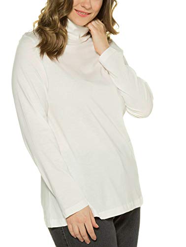 Ulla Popken Shirtrolli Basic, Camiseta Cuello Alto para Mujer, Blanco (Ecru 21), 62