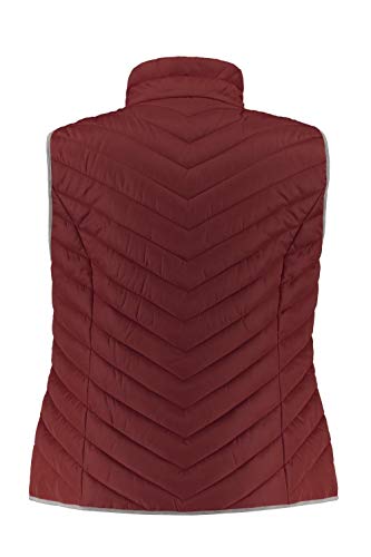 Ulla Popken Steppweste mit Kontrast-Piping Chaleco acolchado con ribete en contraste, Violett (Dunkel Weinrot 74881969), 54-56 para Mujer