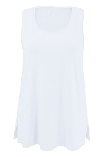 Ulla Popken Top RH, Camiseta sin Mangas para Mujer, Blanco (weiss 20), 52