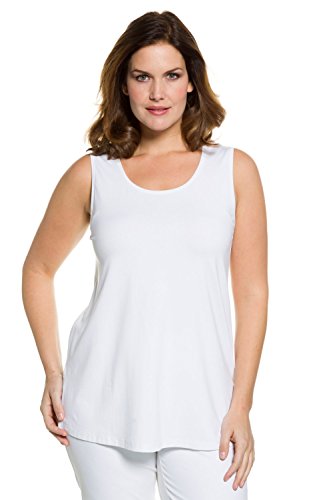 Ulla Popken Top RH, Camiseta sin Mangas para Mujer, Blanco (weiss 20), 52