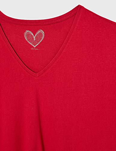 Ulla Popken V-Ausschnitt, Camiseta para Mujer, Rojo (Rot 51), 60/62