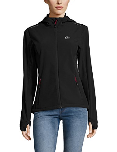 Ultrasport Advanced Chaqueta softshell para mujer Tina, chaqueta funcional moderna, chaqueta outdoor, Negro/Rojo, XL