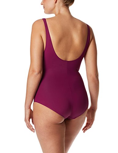 Ultrasport Basic Tessa Traje de baño, Mujer, Magenta, 4XL
