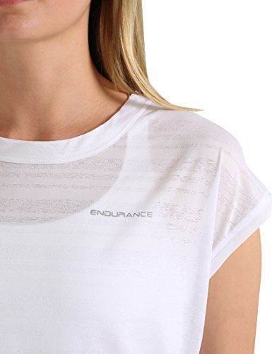 Ultrasport Endurance Skegness Camiseta de Manga Corta, Mujer, Blanco, 40