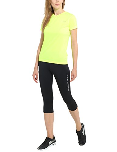 Ultrasport Endurance Vista Performance, Camiseta de manga corta para mujer, Amarillo, 42 EU