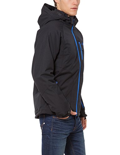 Ultrasport Everest, Chaqueta Softshell para hombre, Negro/Azul Victoria, L
