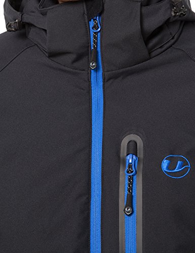Ultrasport Everest, Chaqueta Softshell para hombre, Negro/Azul Victoria, L