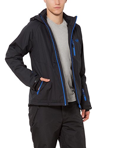 Ultrasport Everest, Chaqueta Softshell para hombre, Negro/Azul Victoria, L