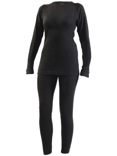 Ultrasport Thermal Underwear Conjunto, Mujer, Negro, S
