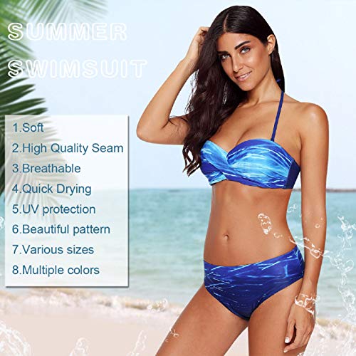 UMIPUBO Bikini Mujer Ropa de Baño Push Up Acolchado Bra Tops y Braguitas Reversibles 2pcs Trajes de Baño Halter Cuello Bañador