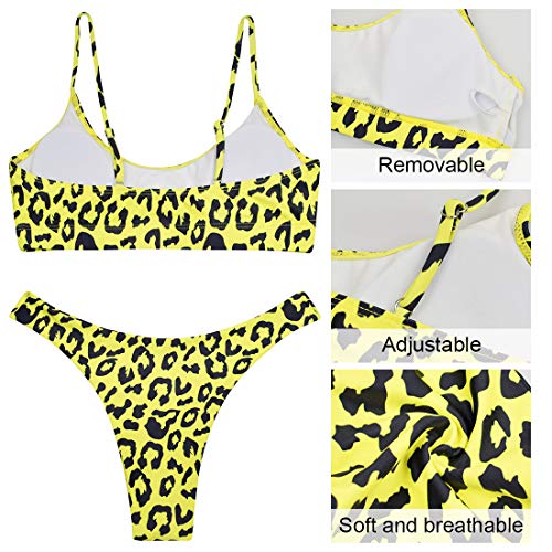 UMIPUBO Bikinis Mujer Push Up Halter Bikini Traje de baño Conjunto de Bikini de Play Acolchado Bra Tops y Braguitas Dos Piezas Bikini Sets Estampado de Serpiente Leopardo Talla Grande Bañador