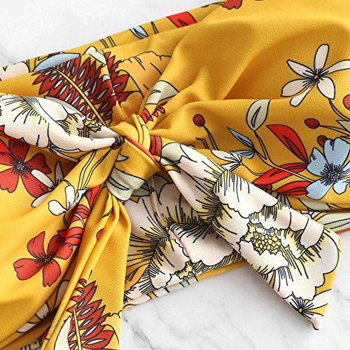 UMIPUBO Traje de Baño Mujer Bikini Bandeau Bañadores Palabra de Honor con Estampado Tropical Conjunto de Tankini 2 PCS Ropa de Baño