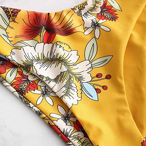UMIPUBO Traje de Baño Mujer Bikini Bandeau Bañadores Palabra de Honor con Estampado Tropical Conjunto de Tankini 2 PCS Ropa de Baño