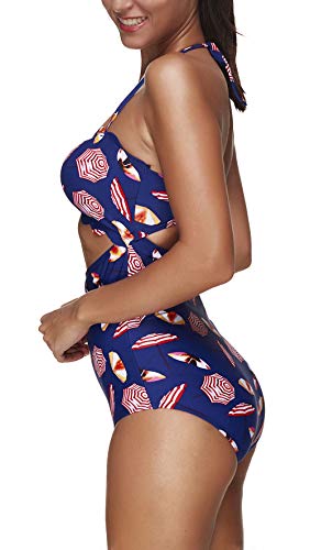 Una Pieza Que Adelgaza El Bañador De La Torcedura De Las Mujeres del Nudo Acolchado Empuja hacia Arriba del Bikini De Monokini Triángulo Briefs para Surf