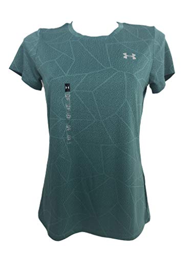 Under Armour - Camiseta HeatGear de manga corta para mujer, color verde, talla pequeña