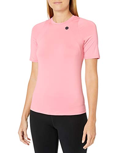 Under Armour Camiseta Transpirable Rush para Mujer con tecnología Rush, Manga Corta para Correr Ropa con Ajuste Apretado, Mujer, Camisa Manga Corta, 1355583-691, Lápiz Labial/Negro (691), XXL