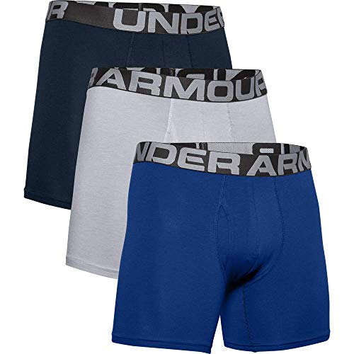 Under Armour Charged Cotton 6in 3 Pack, bóxers Ajustados Hombre, Azul (Royal / Academy / Mod Gray Medium Heather), M