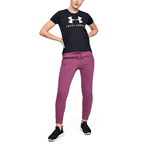 Under Armour Graphic Sportstyle Classic Crew Camisa Manga Corta, Mujer, Negro, SM